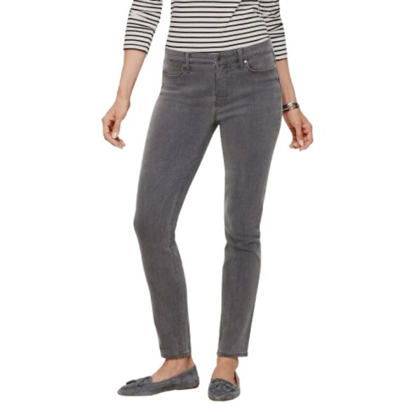 NWT Talbots Womens Plus Size 16W Gray Slim Ankle Five-Pocket Jeans NEW - Picture 1 of 2